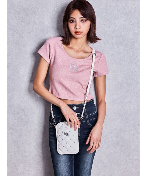 GYDA(ジェイダ)の「GG bijou quilting ミニショルダーBAG(ショルダーバッグ・レディース・ライトブルー/ブラック/オフホワイト/シルバー/その他1・FREE)」の14枚目の写真