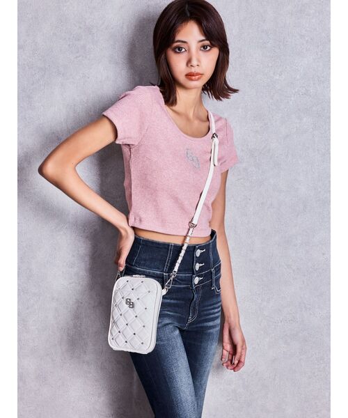 GYDA(ジェイダ)の「GG bijou quilting ミニショルダーBAG(ショルダーバッグ・レディース・ライトブルー/ブラック/オフホワイト/シルバー/その他1・FREE)」の15枚目の写真
