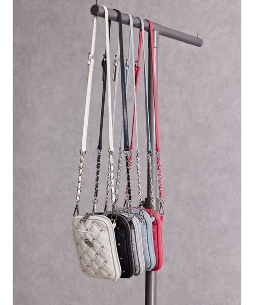 GYDA(ジェイダ)の「GG bijou quilting ミニショルダーBAG(ショルダーバッグ・レディース・ライトブルー/ブラック/オフホワイト/シルバー/その他1/ピンク/パープル・FREE)」の8枚目の写真