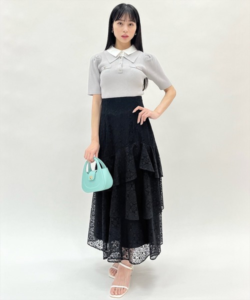WILLSELECTION(ウィルセレクション)の「レイヤードカラーリブニット(ニット/セーター・レディース・オフホワイト/サックスブルー/ネイビー/ライトグレー・FREE)」の16枚目の写真