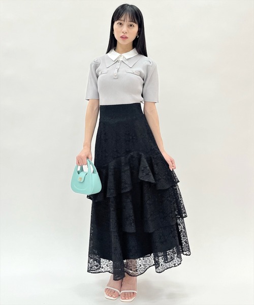 WILLSELECTION(ウィルセレクション)の「レイヤードカラーリブニット(ニット/セーター・レディース・オフホワイト/サックスブルー/ネイビー/ライトグレー・FREE)」の17枚目の写真