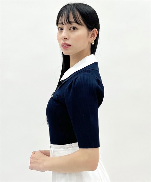 WILLSELECTION(ウィルセレクション)の「レイヤードカラーリブニット(ニット/セーター・レディース・オフホワイト/サックスブルー/ネイビー/ライトグレー・FREE)」の19枚目の写真
