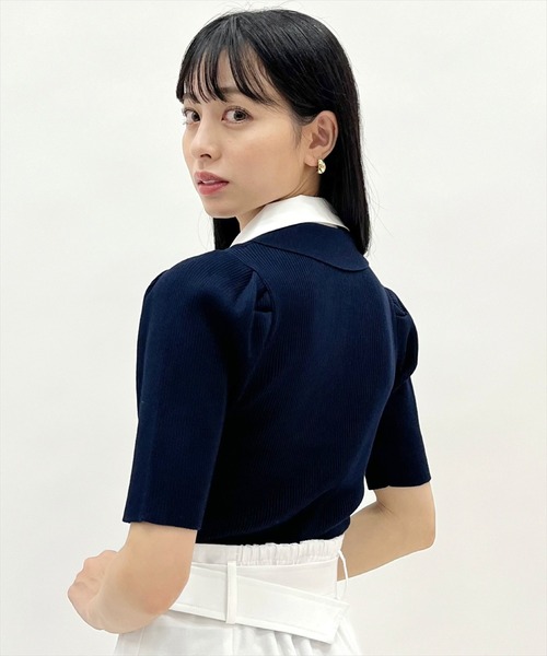 WILLSELECTION(ウィルセレクション)の「レイヤードカラーリブニット(ニット/セーター・レディース・オフホワイト/サックスブルー/ネイビー/ライトグレー・FREE)」の20枚目の写真