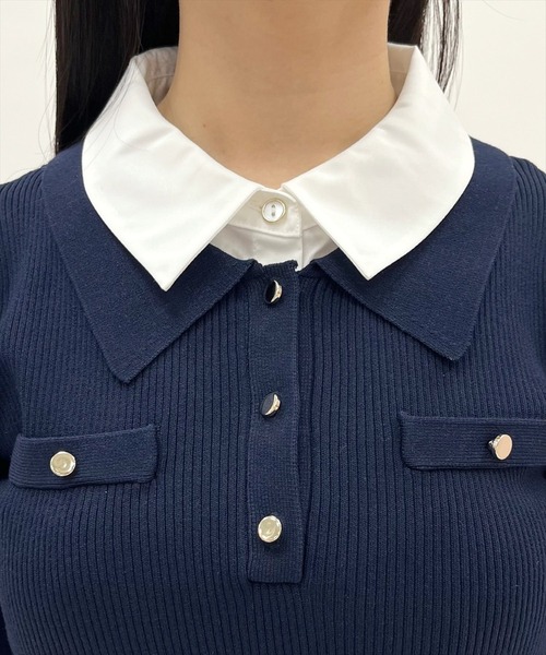 WILLSELECTION(ウィルセレクション)の「レイヤードカラーリブニット(ニット/セーター・レディース・オフホワイト/サックスブルー/ネイビー/ライトグレー・FREE)」の21枚目の写真
