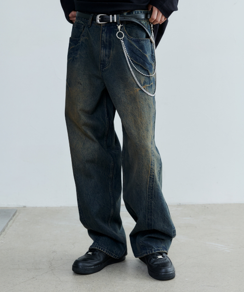 MAISON MINED（メゾンミネド）の「FRONT LINE WASHED DENIM PANTS BROWN（デニムパンツ・メンズ・その他・SMALL/MEDIUM/LARGE）」の10枚目の写真