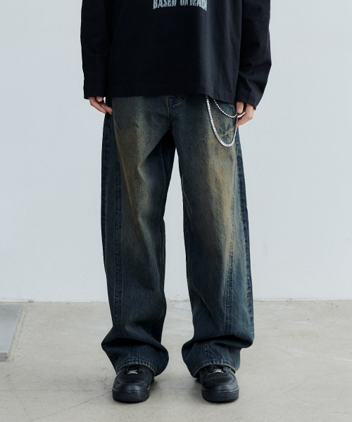 MAISON MINED（メゾンミネド）の「FRONT LINE WASHED DENIM PANTS BROWN（デニムパンツ・メンズ・その他・SMALL/MEDIUM/LARGE）」の12枚目の写真