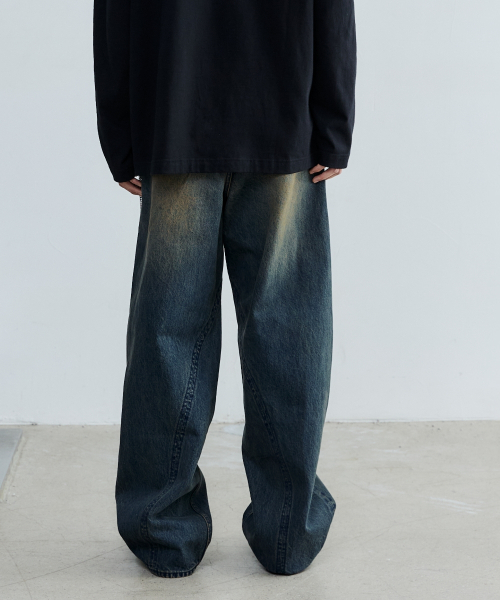MAISON MINED（メゾンミネド）の「FRONT LINE WASHED DENIM PANTS BROWN（デニムパンツ・メンズ・その他・SMALL/MEDIUM/LARGE）」の4枚目の写真