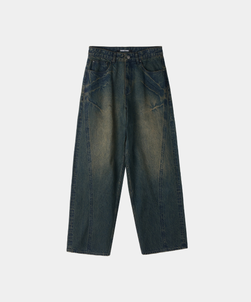 MAISON MINED（メゾンミネド）の「FRONT LINE WASHED DENIM PANTS BROWN（デニムパンツ・メンズ・その他・SMALL/MEDIUM/LARGE）」の5枚目の写真