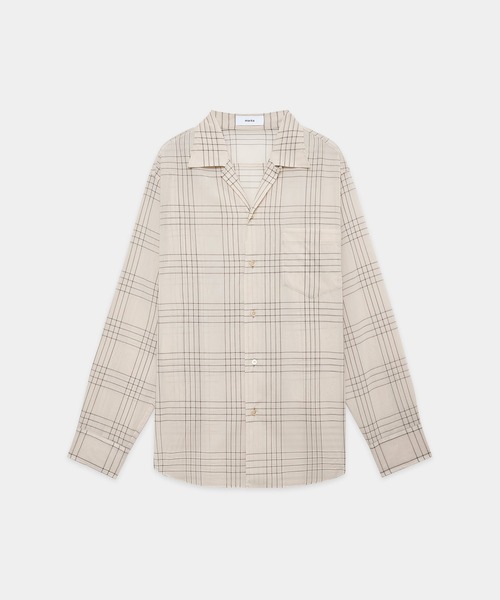 markaware（マーカウェア）の「OPEN COLLAR L/S SHIRT（シャツ/ブラウス・メンズ・セージグリーン/アイボリー・2/1）」の2枚目の写真