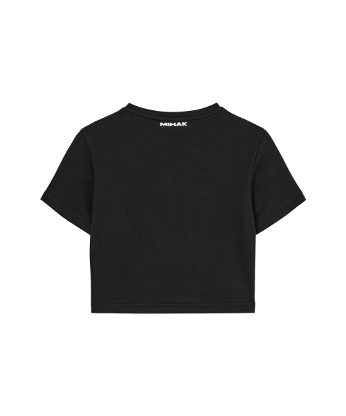 MIHAK（ミハク）の「モーションビッグロゴクロップTシャツ（ブラック/ホワイト）（Tシャツ/カットソー・レディース・その他・2/1）」の3枚目の写真