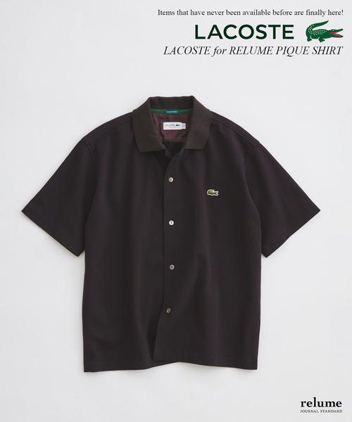 LACOSTE(ラコステ)の「LACOSTE / ラコステ 別注 ピケ 半袖シャツ(シャツ/ブラウス・メンズ・グレー/ブラック/ブラウン・MEDIUM/LARGE)」の1枚目の写真