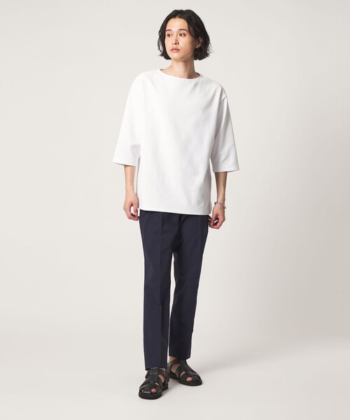 A DAY IN THE LIFE UNITED ARROWS(アデイインザライフユナイテッドアローズ)の「リップル ボートネック 6分袖カットソー<A DAY IN THE LIFE>(Tシャツ/カットソー・メンズ・ネイビー/ホワイト・L/S/M)」の4枚目の写真