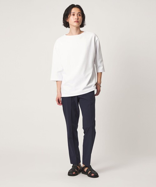 A DAY IN THE LIFE UNITED ARROWS(アデイインザライフユナイテッドアローズ)の「リップル ボートネック 6分袖カットソー<A DAY IN THE LIFE>(Tシャツ/カットソー・メンズ・ネイビー/ホワイト・L/S/M)」の5枚目の写真