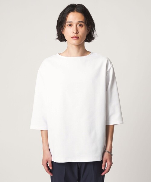 A DAY IN THE LIFE UNITED ARROWS(アデイインザライフユナイテッドアローズ)の「リップル ボートネック 6分袖カットソー<A DAY IN THE LIFE>(Tシャツ/カットソー・メンズ・ネイビー/ホワイト・L/S/M)」の6枚目の写真