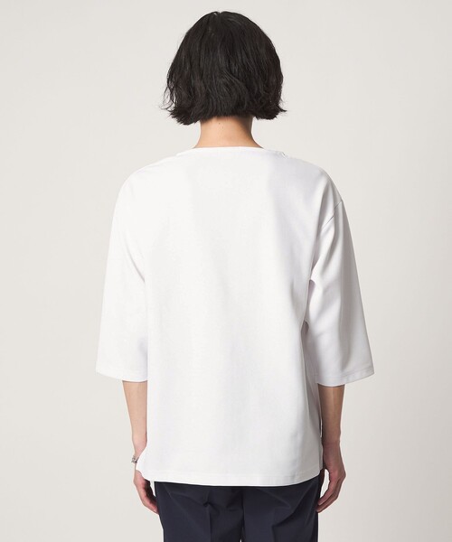A DAY IN THE LIFE UNITED ARROWS(アデイインザライフユナイテッドアローズ)の「リップル ボートネック 6分袖カットソー<A DAY IN THE LIFE>(Tシャツ/カットソー・メンズ・ネイビー/ホワイト・L/S/M)」の8枚目の写真