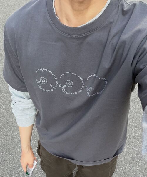 THEWARLD(ザワールド)の「アーバンオービット コットン半袖Tシャツ(チャコール)(Tシャツ/カットソー・メンズ・その他・1/2/3)」の5枚目の写真