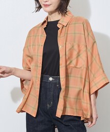 WALDO | 7分袖オンブレーチェックビッグシャツ(シャツ/ブラウス)