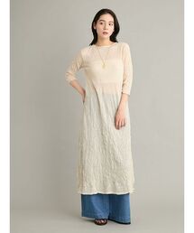 【ウォッシャブル】バックオープンワッシャーニットワンピース
