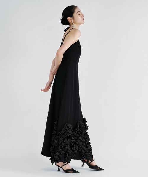 Ezick(エジック)の「Frill-hem cami dress ヘムフリルキャミワンピース(ドレス・レディース・ブラック・FREE)」の10枚目の写真