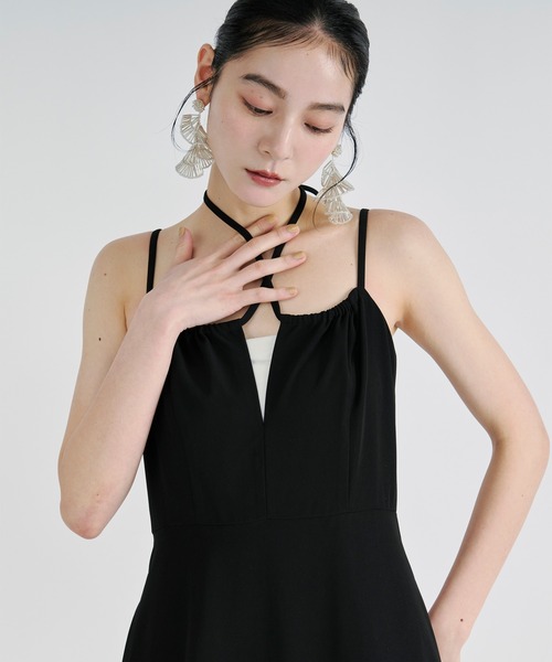 Ezick(エジック)の「Frill-hem cami dress ヘムフリルキャミワンピース(ドレス・レディース・ブラック・FREE)」の12枚目の写真