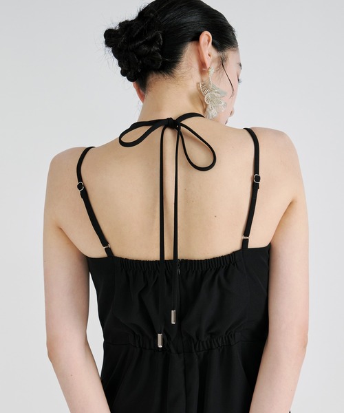 Ezick(エジック)の「Frill-hem cami dress ヘムフリルキャミワンピース(ドレス・レディース・ブラック・FREE)」の2枚目の写真