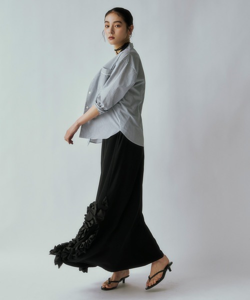 Ezick(エジック)の「Frill-hem cami dress ヘムフリルキャミワンピース(ドレス・レディース・ブラック・FREE)」の22枚目の写真