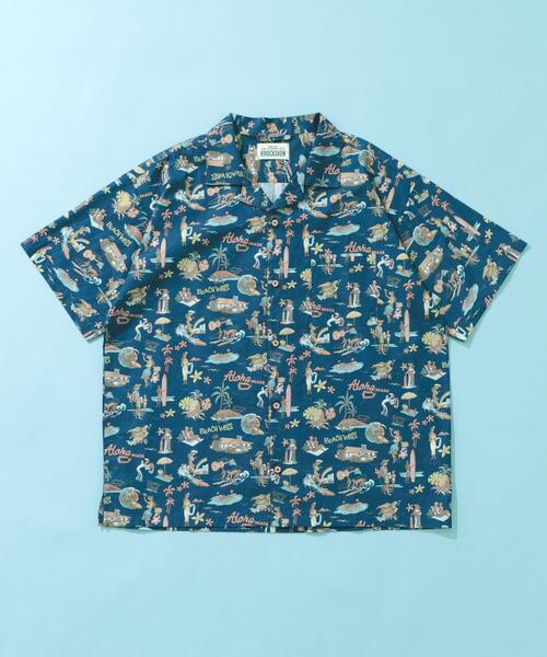 URBAN RESEARCH Sonny Label(アーバンリサーチサニーレーベル)の「HIROCKSHOWコラボアロハシャツ(シャツ/ブラウス・メンズ・ミント/ネイビー/オフホワイト・MEDIUM/LARGE)」の3枚目の写真