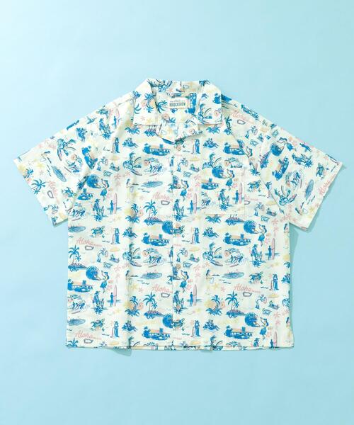 URBAN RESEARCH Sonny Label(アーバンリサーチサニーレーベル)の「HIROCKSHOWコラボアロハシャツ(シャツ/ブラウス・メンズ・ミント/ネイビー/オフホワイト・MEDIUM/LARGE)」の5枚目の写真