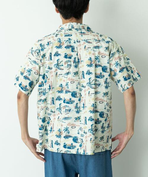 URBAN RESEARCH Sonny Label(アーバンリサーチサニーレーベル)の「HIROCKSHOWコラボアロハシャツ(シャツ/ブラウス・メンズ・ミント/ネイビー/オフホワイト・MEDIUM/LARGE)」の8枚目の写真
