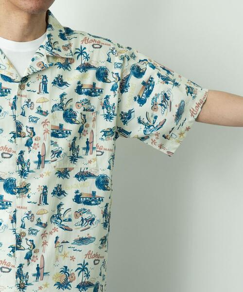 URBAN RESEARCH Sonny Label(アーバンリサーチサニーレーベル)の「HIROCKSHOWコラボアロハシャツ(シャツ/ブラウス・メンズ・ミント/ネイビー/オフホワイト・MEDIUM/LARGE)」の9枚目の写真