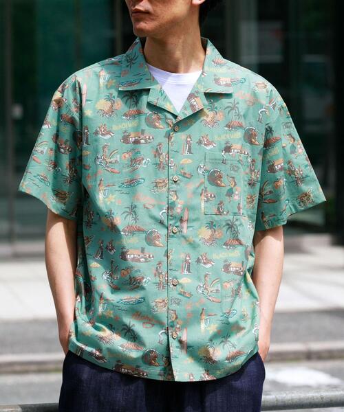 URBAN RESEARCH Sonny Label(アーバンリサーチサニーレーベル)の「HIROCKSHOWコラボアロハシャツ(シャツ/ブラウス・メンズ・ミント/ネイビー/オフホワイト・MEDIUM/LARGE)」の12枚目の写真