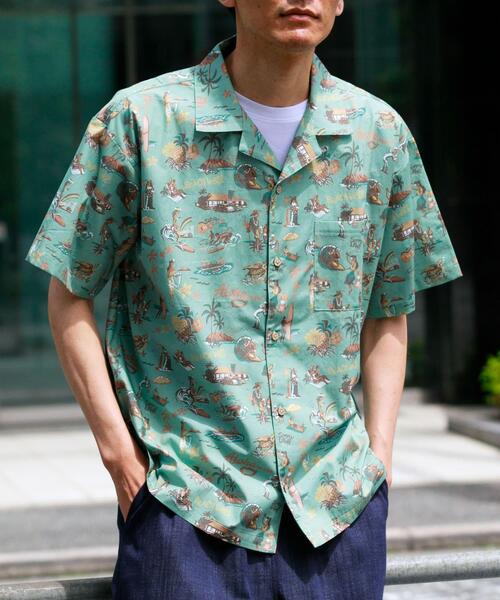 URBAN RESEARCH Sonny Label(アーバンリサーチサニーレーベル)の「HIROCKSHOWコラボアロハシャツ(シャツ/ブラウス・メンズ・ミント/ネイビー/オフホワイト・MEDIUM/LARGE)」の13枚目の写真