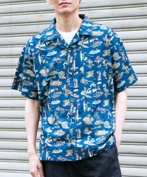 URBAN RESEARCH Sonny Label(アーバンリサーチサニーレーベル)の「HIROCKSHOWコラボアロハシャツ(シャツ/ブラウス・メンズ・ミント/ネイビー/オフホワイト・MEDIUM/LARGE)」の18枚目の写真