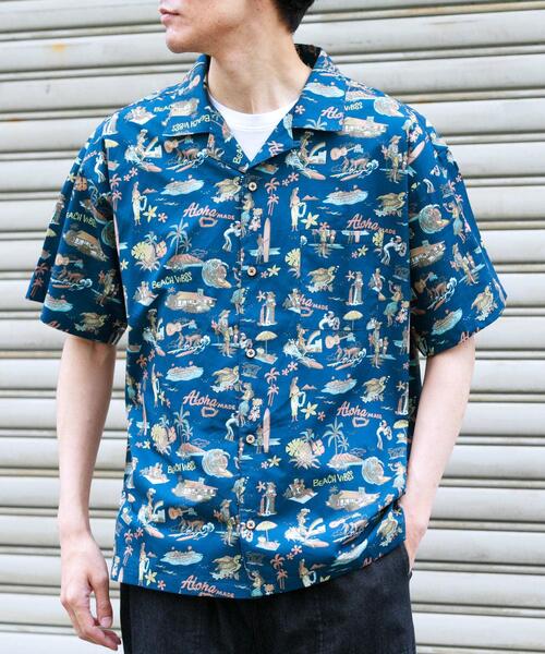 URBAN RESEARCH Sonny Label(アーバンリサーチサニーレーベル)の「HIROCKSHOWコラボアロハシャツ(シャツ/ブラウス・メンズ・ミント/ネイビー/オフホワイト・MEDIUM/LARGE)」の20枚目の写真