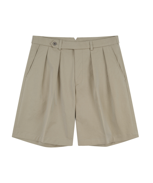 BELLIEF(ベリーフ)の「Essential Cotton 2-Pleated Chino Shorts (Beige)(その他パンツ・メンズ・その他・LARGE/X-LARGE/MEDIUM)」の1枚目の写真