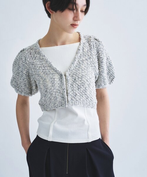 CODE A(コードエー)の「cloudy puff cardigan(カーディガン/ボレロ・レディース・ブラック/ライトグレー/オフホワイト・00)」の3枚目の写真