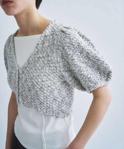 CODE A(コードエー)の「cloudy puff cardigan(カーディガン/ボレロ・レディース・ブラック/ライトグレー/オフホワイト・00)」の4枚目の写真
