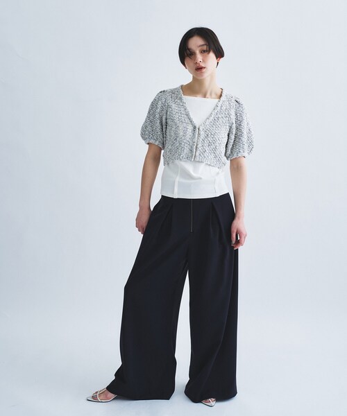CODE A(コードエー)の「cloudy puff cardigan(カーディガン/ボレロ・レディース・ブラック/ライトグレー/オフホワイト・00)」の5枚目の写真