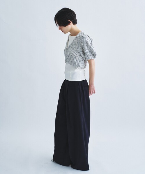 CODE A(コードエー)の「cloudy puff cardigan(カーディガン/ボレロ・レディース・ブラック/ライトグレー/オフホワイト・00)」の6枚目の写真