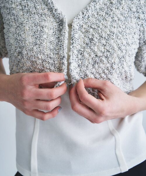 CODE A(コードエー)の「cloudy puff cardigan(カーディガン/ボレロ・レディース・ブラック/ライトグレー/オフホワイト・00)」の7枚目の写真