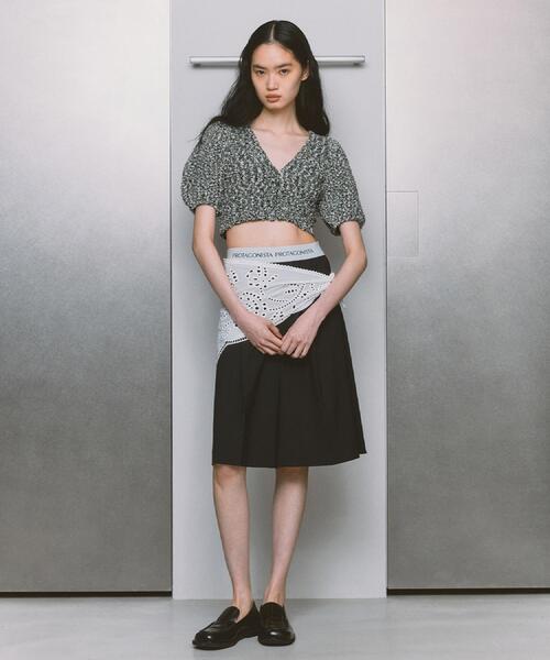 CODE A(コードエー)の「cloudy puff cardigan(カーディガン/ボレロ・レディース・ブラック/ライトグレー/オフホワイト・00)」の9枚目の写真