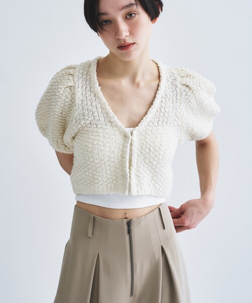 CODE A(コードエー)の「cloudy puff cardigan(カーディガン/ボレロ・レディース・ブラック/ライトグレー/オフホワイト・00)」の14枚目の写真