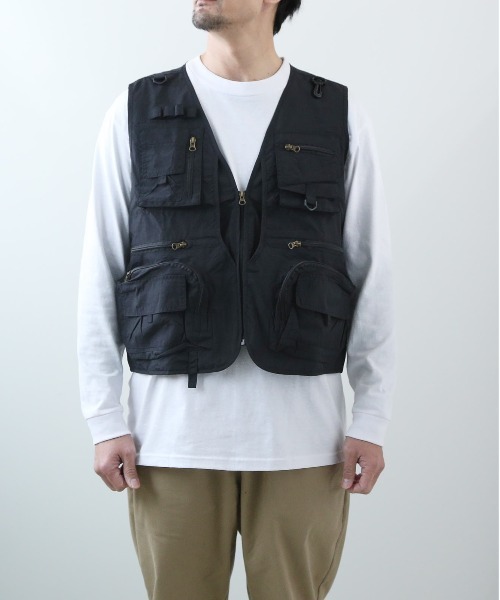 BACKYARD FAMILY（バックヤードファミリー）の「登山 釣りベスト pdvest01（ベスト・メンズ・ブラック/レッド/オレンジ/グリーン/ブルー/グレー/ベージュ・XXL/L/M/XL）」の2枚目の写真