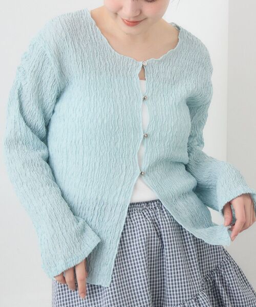 RETRO GIRL(レトロガール)の「シアーカットカーディガン(カーディガン/ボレロ・レディース・ピンク/ブラック/ブルー/ナチュラル・FREE)」の3枚目の写真