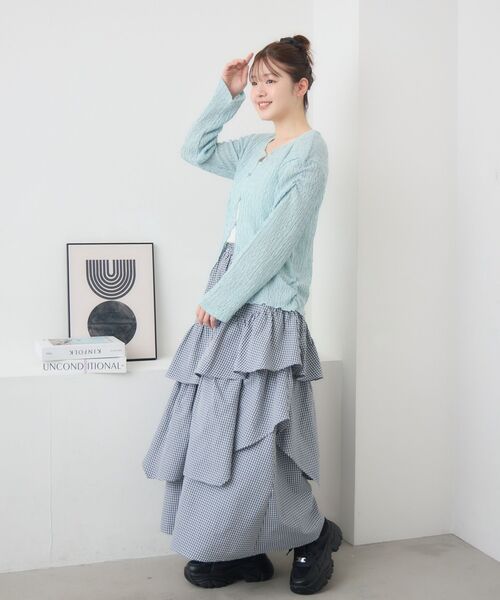 RETRO GIRL(レトロガール)の「シアーカットカーディガン(カーディガン/ボレロ・レディース・ピンク/ブラック/ブルー/ナチュラル・FREE)」の5枚目の写真