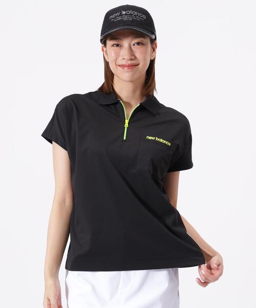 New Balance Golf(ニューバランスゴルフ)の「【new balance golf】ハーフジップ ビッグ ポロシャツ (WOMENS)(ポロシャツ・レディース・ブラック/ホワイト/グリーン系その他・SMALL/MEDIUM/LARGE)」の8枚目の写真
