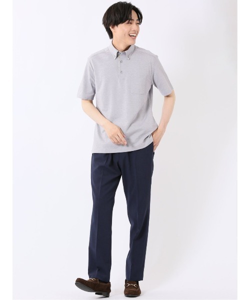 renoma（レノマ）の「ビズポロ ポロシャツ メンズ 半袖 ストレッチ 吸水速乾 イージーケア ボタンダウン 綿混 アルティマ クールビズ （ポロシャツ・メンズ・パープル・X-LARGE/LARGE/MEDIUM）」の11枚目の写真