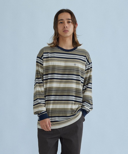 SILAS(サイラス)の「STRIPED L/S TEE(Tシャツ/カットソー・メンズ・グリーン/ネイビー・XL/L/M)」の2枚目の写真