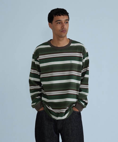 SILAS(サイラス)の「STRIPED L/S TEE(Tシャツ/カットソー・メンズ・グリーン/ネイビー・XL/L/M)」の13枚目の写真