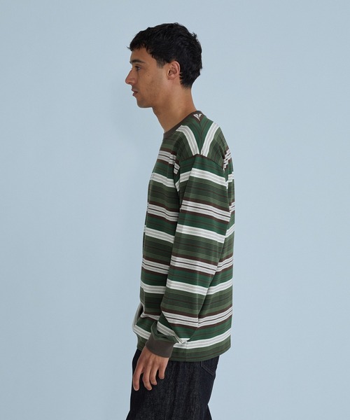SILAS(サイラス)の「STRIPED L/S TEE(Tシャツ/カットソー・メンズ・グリーン/ネイビー・XL/L/M)」の14枚目の写真